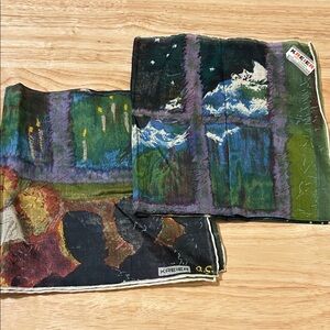 Kreier Cotton Scarf with Artistic Print